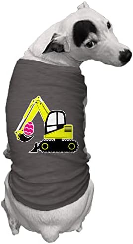Escavadeira com ovo de Páscoa - camisa de cachorro de construção