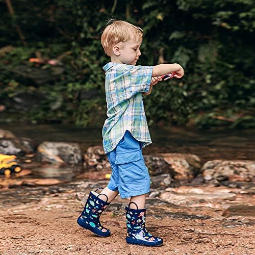 Casamiel Toddler Boots de chuva para crianças unissex crianças botas de chuva para meninos e meninas,
