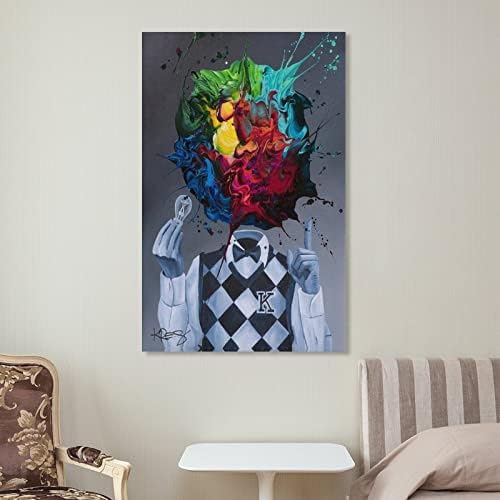 Art Poster Homem Faceless Abstract Color Oil Painting - Kre8, Modern Print on Canvas Pintura de Pintura de Wall