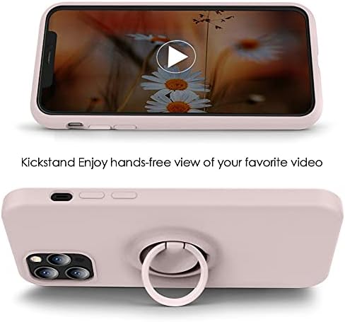MOCCA Compatível com o iPhone 12 Pro Max Caixa de telefone 6,7 polegadas com anel Kickstand | LINHO DE MICROFIBRA