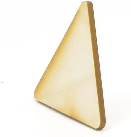 MyLittlewoodshop - PKG de 3 - Triângulo - 2 polegadas por 2 polegadas com pontos arredondados e madeira