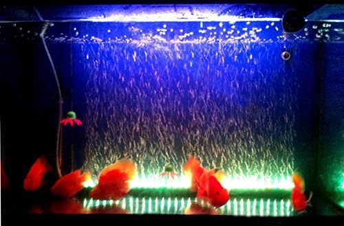Jacksuper 88cm 34 polegadas LED Aquarium Bubbler leve lâmpada de decoração do tanque com otário LED colorido