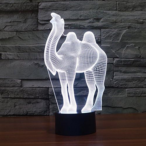 Molly Hieson 3D Camel Night Light Light USB Touch Switch Decor Tabelha Lâmpadas de ilusão óptica