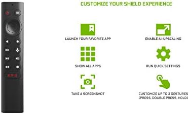 Nvidia Shield Remote; Pesquisa de voz, botões ativados por movimento, iluminação de fundo, botões