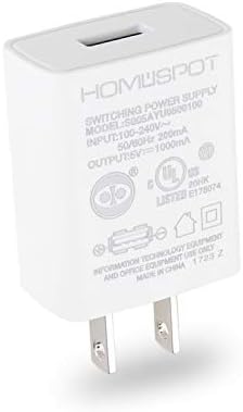 Homespot Ul certificado USB Wall Charger 5V1a Plug in Power Power Adapter Office Travel Office Uso - 1 pacote