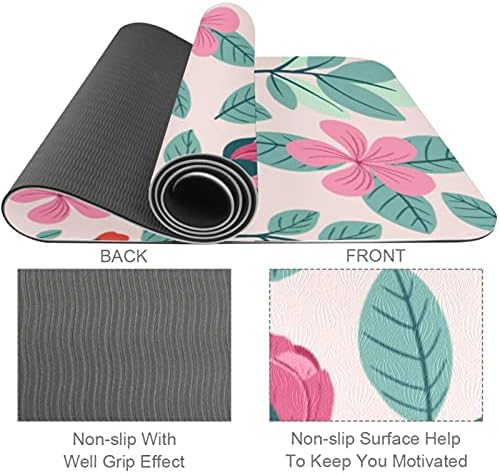 MAT de ioga Mão colorida desenhada padrão floral Eco Friendly Non Slip Fitness Exercition tapete para pilates