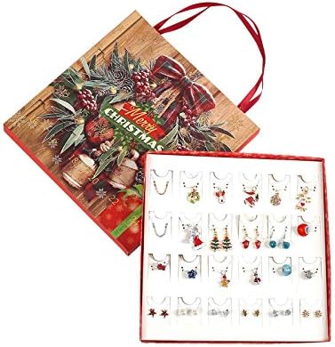 Charms Gifts Calendar Box Bracelet Advento com 24 Colares de colar de dados de bricolage de Natal