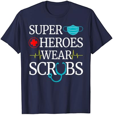 Super-heróis usam Scrubs Nursing Camiseta de enfermeira médica fofa
