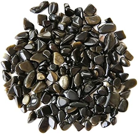 EXongy 50g/pacote de ouro natural Obsidiano chips rock pedras de cascalho quartzo cristal mineral