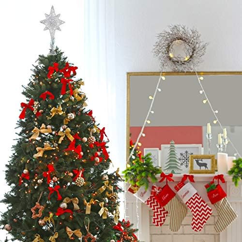 Besportble Christmas Decorações de Natal Treetop Star, 11 polegadas Star Treetop- Hollow Out Star Topper