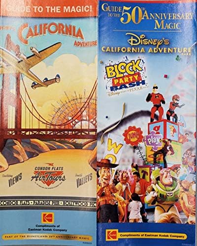 Disneyland Park Conjunto de 8 guias turísticos de mapa com California Adventure Condor Flats Toy Story World