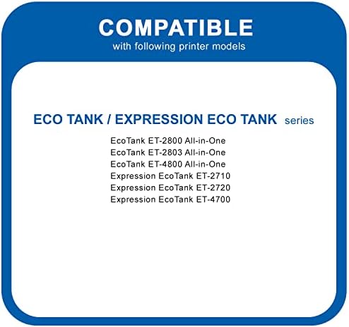 Clickinks Substituição de garrafas de tinta de recarga compatível para o EcoTank 522 T522 T522520-S
