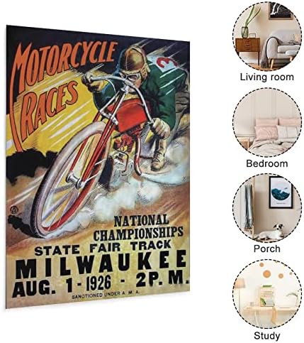Vintage Motorcycle Racing Poster Boys Room Estética Poster Impressões de arte de parede para decoração