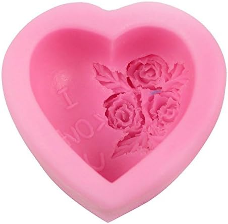Guluote rosa decoração de coração artesanato Arte de molde de silicone DIY Moldes de sabão artesanal