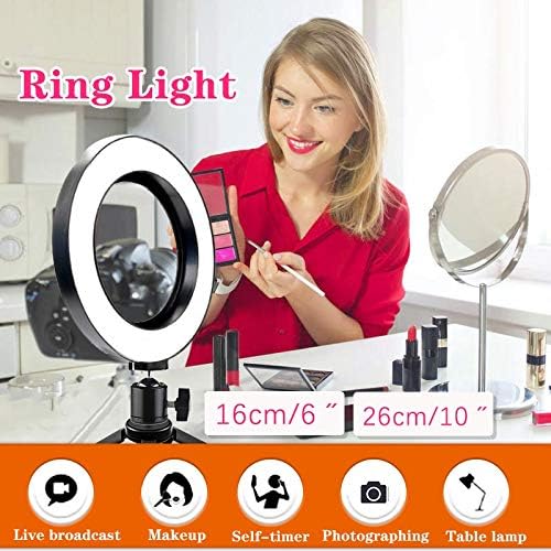 Gaiolas Luz de anel de 6/10 polegadas com luz do anel do anel LED do tripé luz selfie com suporte