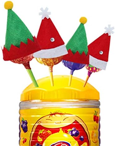 ABAODAM 24 PCS Mini chapéus de Natal Fashion Fashion Christmas Lollipop Hats Fashion Lollipop Wraps Toppers