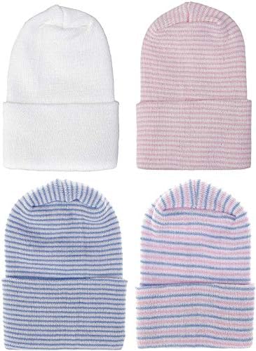 Chryvva 4 pacote de chapéu de bebê do hospital recém -nascido