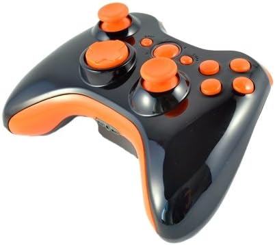 Habitação preta / concha para controlador sem fio Xbox 360 com botões laranja