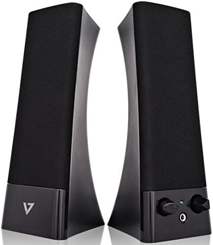 Subwoofers e acessórios V7 Subwoofers e alto -falante estéreo USB 2.0, Black