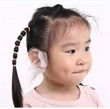 Elandy 100pcs descartável tingimento de cabelo protetor de orelhas tampas de chuveiro para orelhas