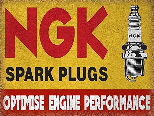 NGK Spark Plugs Sign Retro Metal Aluminium Tin Sign Vintage Bus Shed Man Cave Tin Sign 7.8x11,8 polegadas