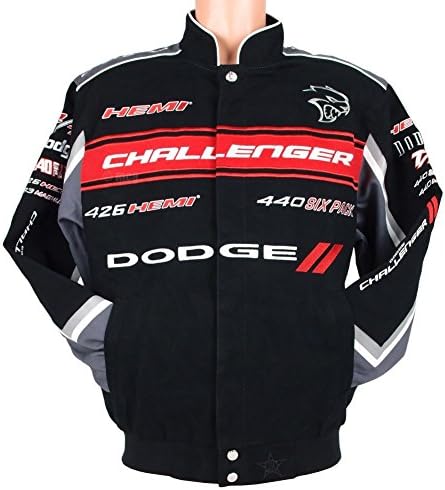 Dodge Challenger Collage Mens Black Swill Jacket by JH Design