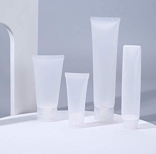 24pcs 100ml/3,4 oz de plástico transparente e vazio espremer tubos macios com capa de capa de capa de garrafa