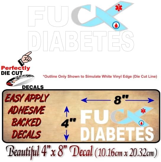 Fu Diabetes Decalque Diabético Blood Tipo 1 tipo 2 Adesivo de vinil de açúcar de glicose de glicose