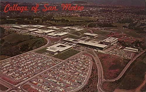 Vista aérea, College of San Mateo San Mateo, California CA original Vintage Post -Card