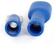 X-Dree 50 Sets FDFD2-250 Conector de pá de lâmina feminina de plástico azul de plástico azul