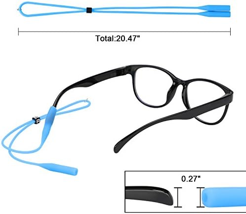 Eyeglasses ajustáveis ​​HIFOT Strap Eyewear Retentor 12 Pacote com pano de limpeza de óculos, óculos de sol de silicone