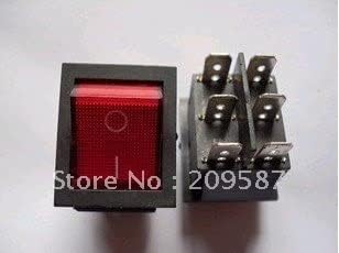 50pcs DPDT Red Indicator Light 6 Pin Rocker Switch