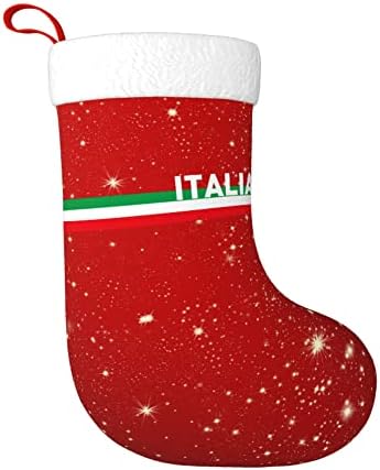 Qg zzx meias de natal com branco super macio manguito italia bandeira italiana bandeira de natal