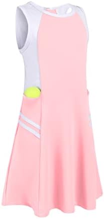 Vestido de tênis de tênis de zaclotre vestido atlético com bolsos vestido esportivo sem mangas