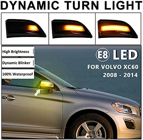2 peças LED Dinâmica Luz de sinal de giro para Volvo XC60 OEM 31217288 31217289 Asa lateral do carro Retrovisor