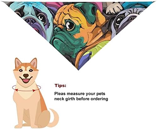 Retrato de muitos pugs cachorro bandanas pet triângulo lenço fofo lenços macios de bibs acessórios