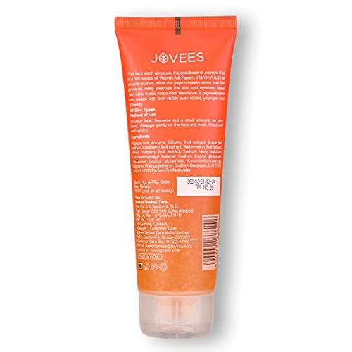Jovees Face Wash, Papaya, 120ml