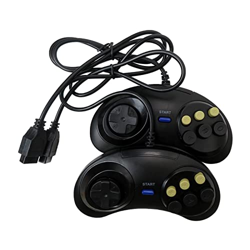 Xiami 2pcs 6 Button Game Controller para Sega Genesis Black Six Action Buttons