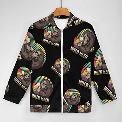 Bigfoot Beer Unissex Raglan Jacket Jacket-Front Sweatshirt Crewneck Cool Jacket Casual Outwear