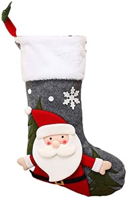 ODHWAX Christmas Grandes meias xadrez com bolsa de presente de decoração de punho de punho