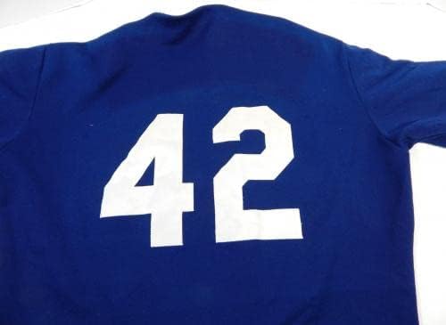 Final dos anos 80 no início dos anos 90 Houston Astros #42 Game usou a Marinha Jersey BP 44 449 - Jogo usou camisas MLB