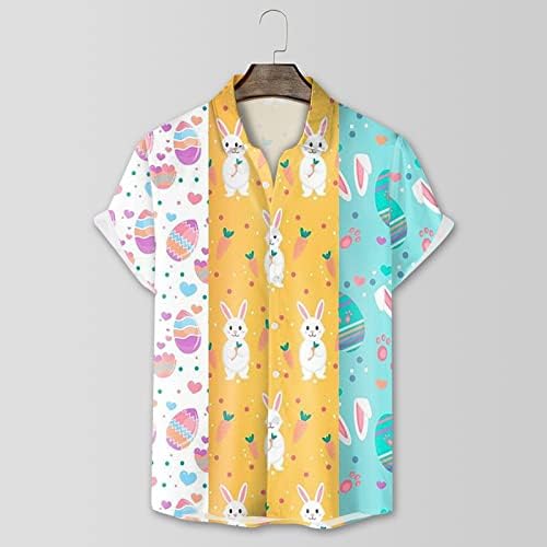 Yangqigy Men St. Patricks Imprimir camisa casual de manga curta camisa de blusa de colarinho de colarinho