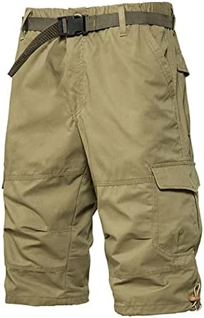 Shorts de carga de trabalho masculino shorts de várias bolsas de cintura de várias bolsas Capri Casual