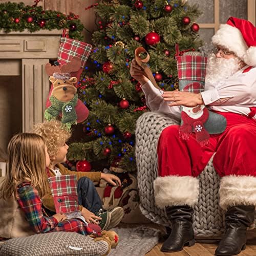 Ornamento de trompete meias de Natal Big Natal Decoração Santa Snowman rena estocando decorações de