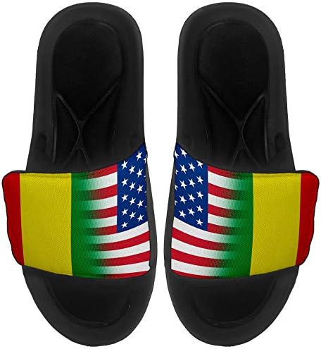 Sandálias/slides de slides e slides expressos para homens, mulheres e juventude - bandeira do Mali - bandeira