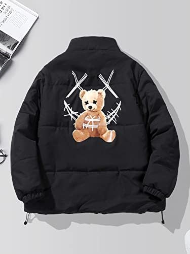 Jaquetas de jaqueta masculinas para homens, cartoon urso de urso, sem suéter
