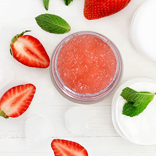 Xmeecos Strawberry Lips esfoliando hidratação e reparo e lábios amolecendo | Livre de crueldade | Esfoliador