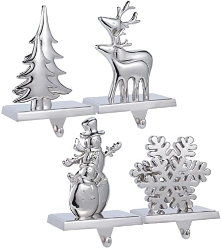 Kersiki Christmas Stockings para manto, suporte de estoque de natal para lareira - Snowflake/Snowman/Deer/Tree