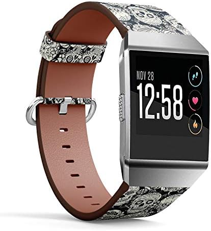 Compatível com a pulseira de pulseira de relógio de couro Ionic Fitbit Ionic com fecho de aço inoxidável