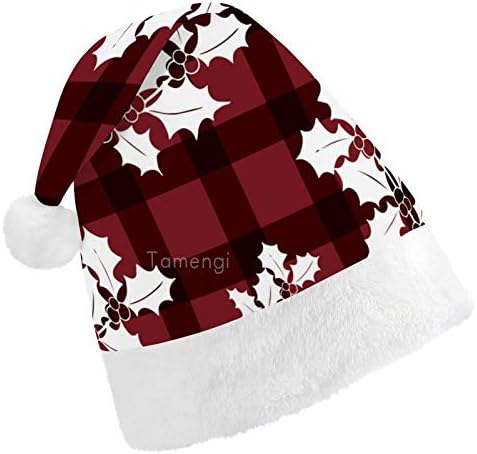 Chapéu de Papai Noel de Natal, Chapéu de férias de Natal de Buffalo Buffalo para Adultos, Unisex Comfort
